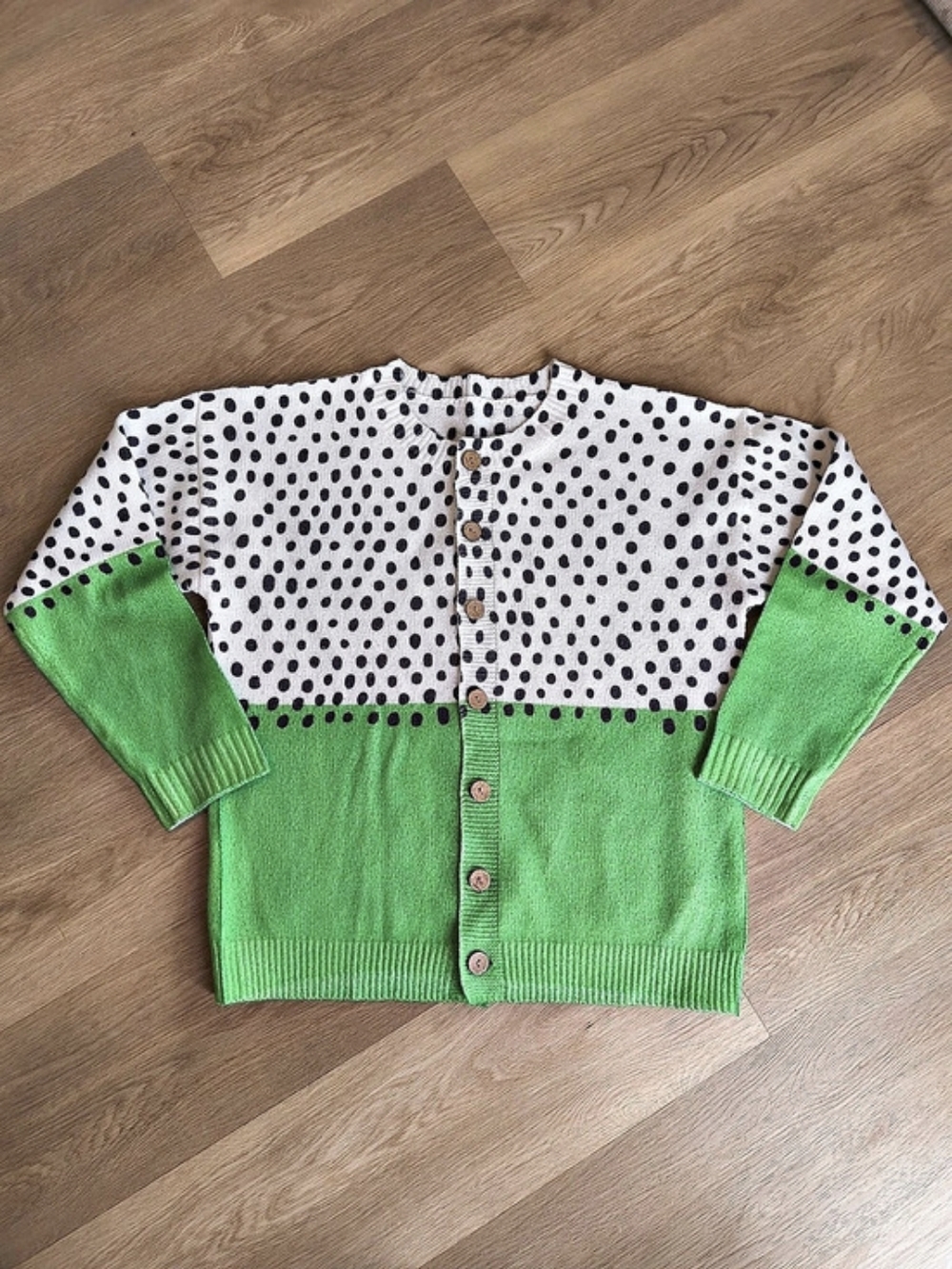 Girls Large Green Polka Dot Sweater